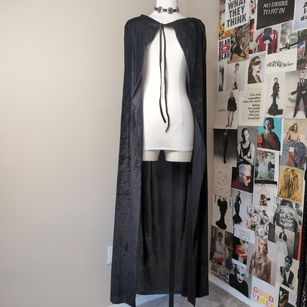 Black Velvet Cape Costume Gothic